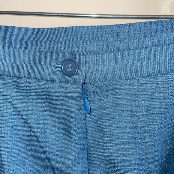 Womens Blue Pencil Skirt Size 24W Worthington Elastic Back Waist Zipper - Picture 5 of 6